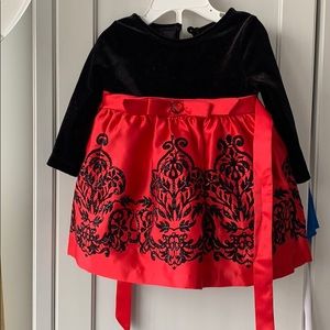 Baby holiday dress velvet and tulle skirt 6-9mos